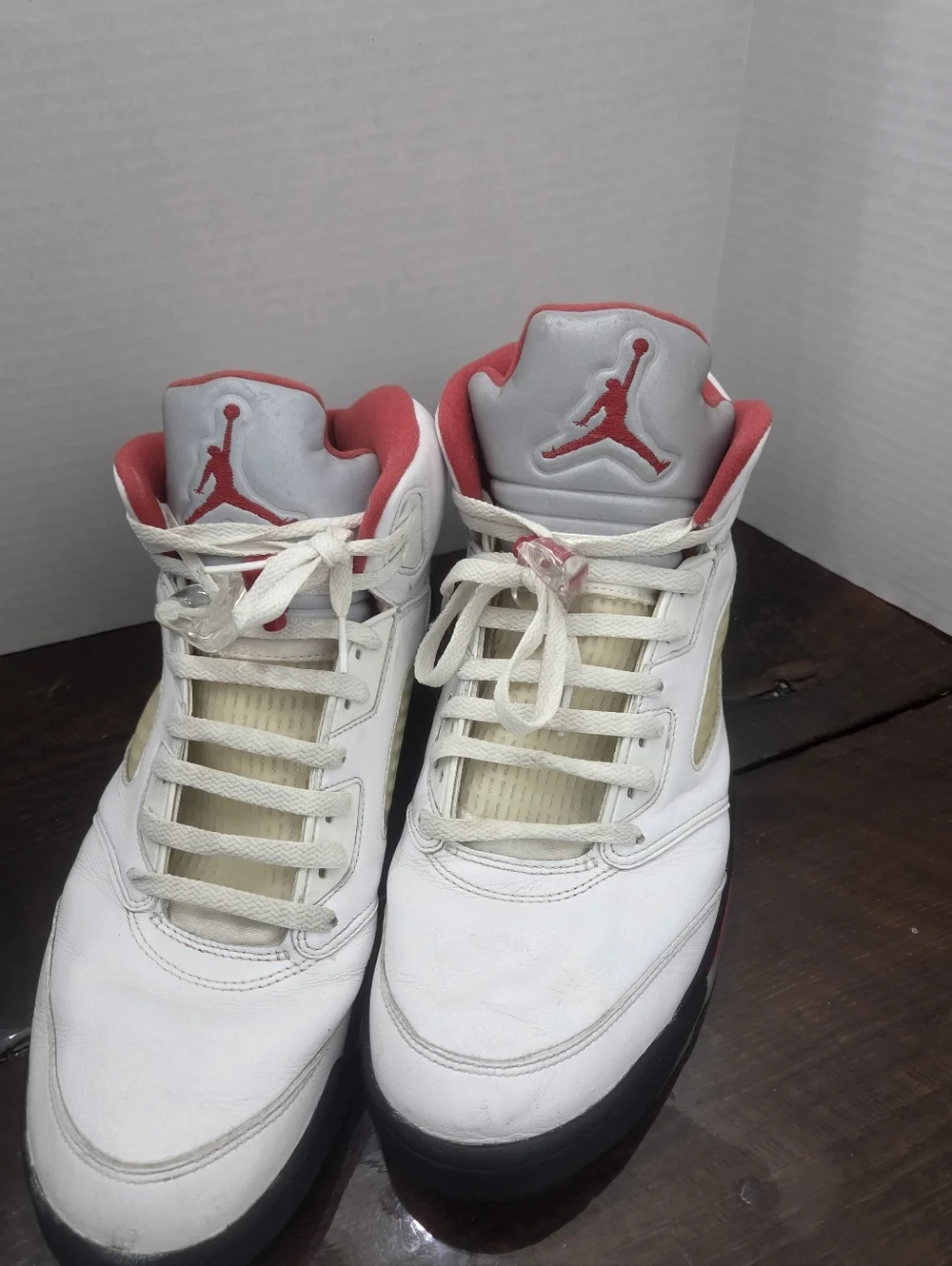 Nike Air Jordan Retro 5 Fire Red Basketball Sneakers In Size 14